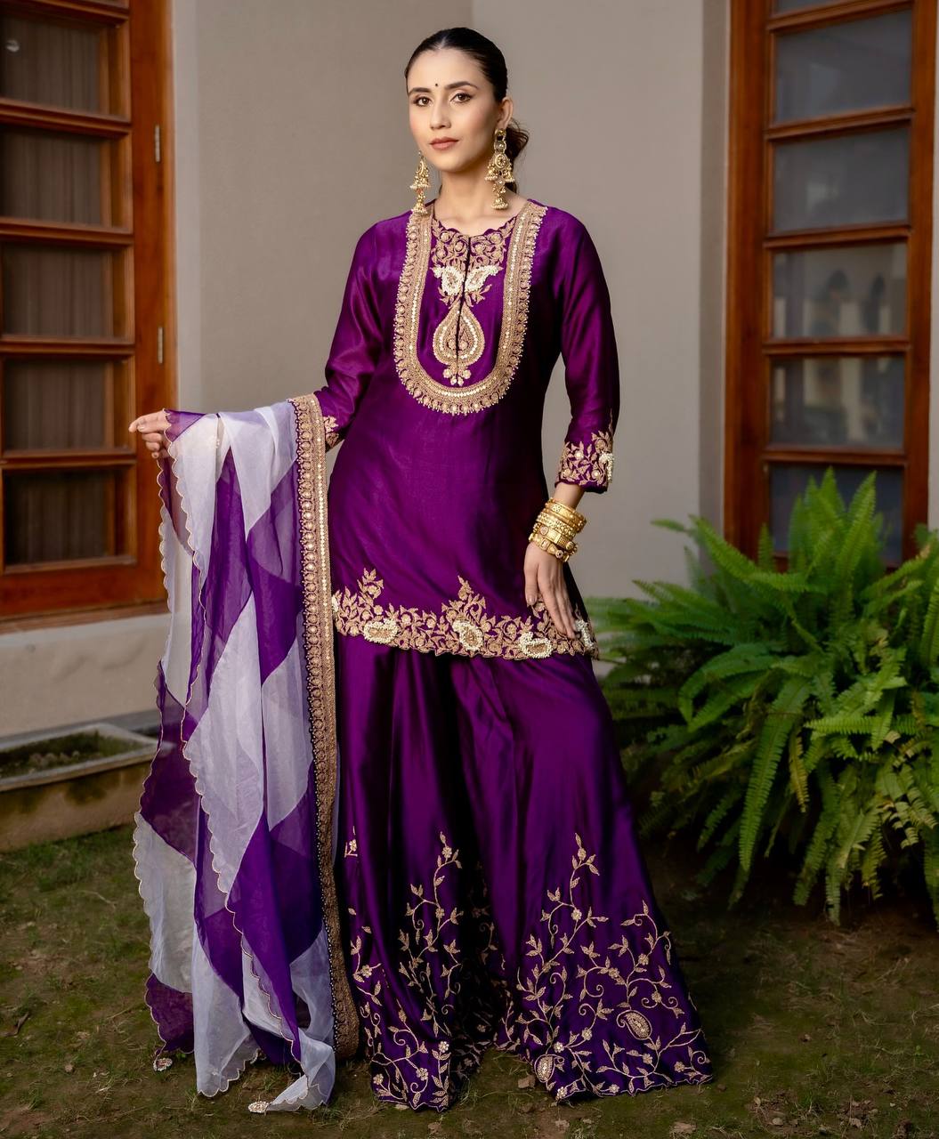 Zariyaa Embroidered Gharara Set
