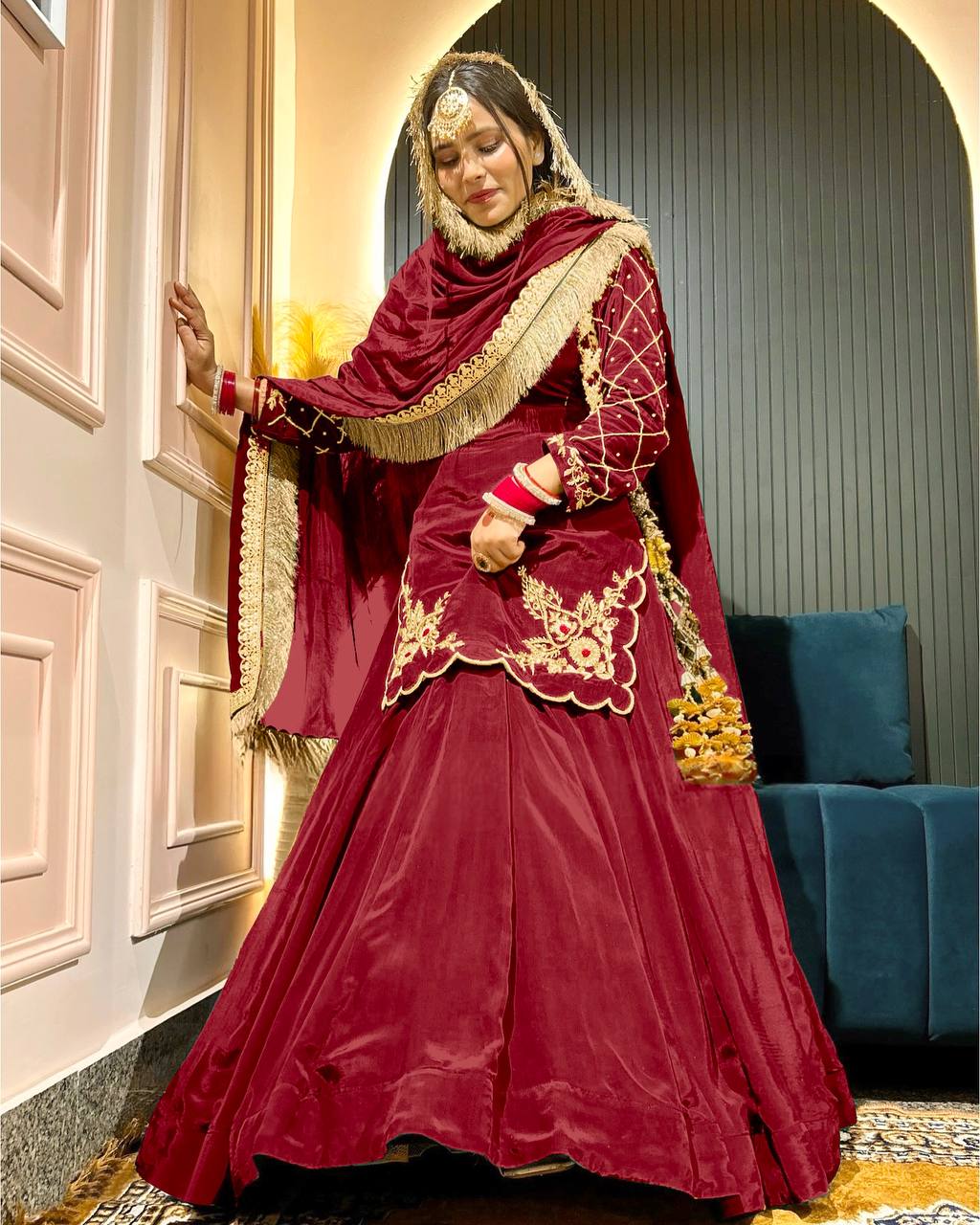 Luxury in Queens Embroidered Set with Dupatta
