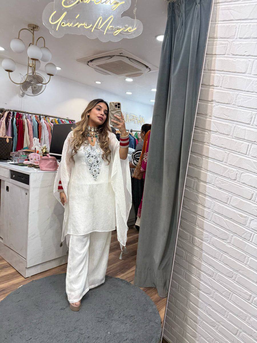 Iqra Designer Mirror Handwork Palazzo Kurta Set