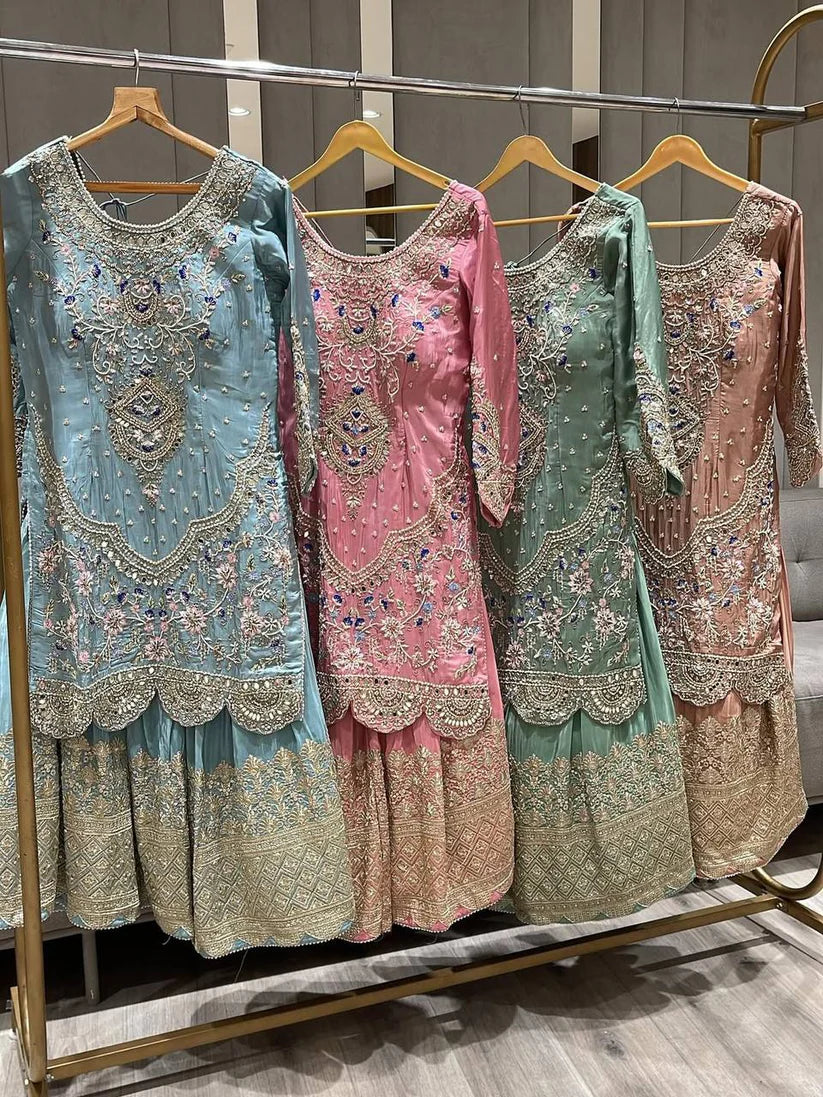 Gulnaar Luxe Heavy Embroidered Suit Set