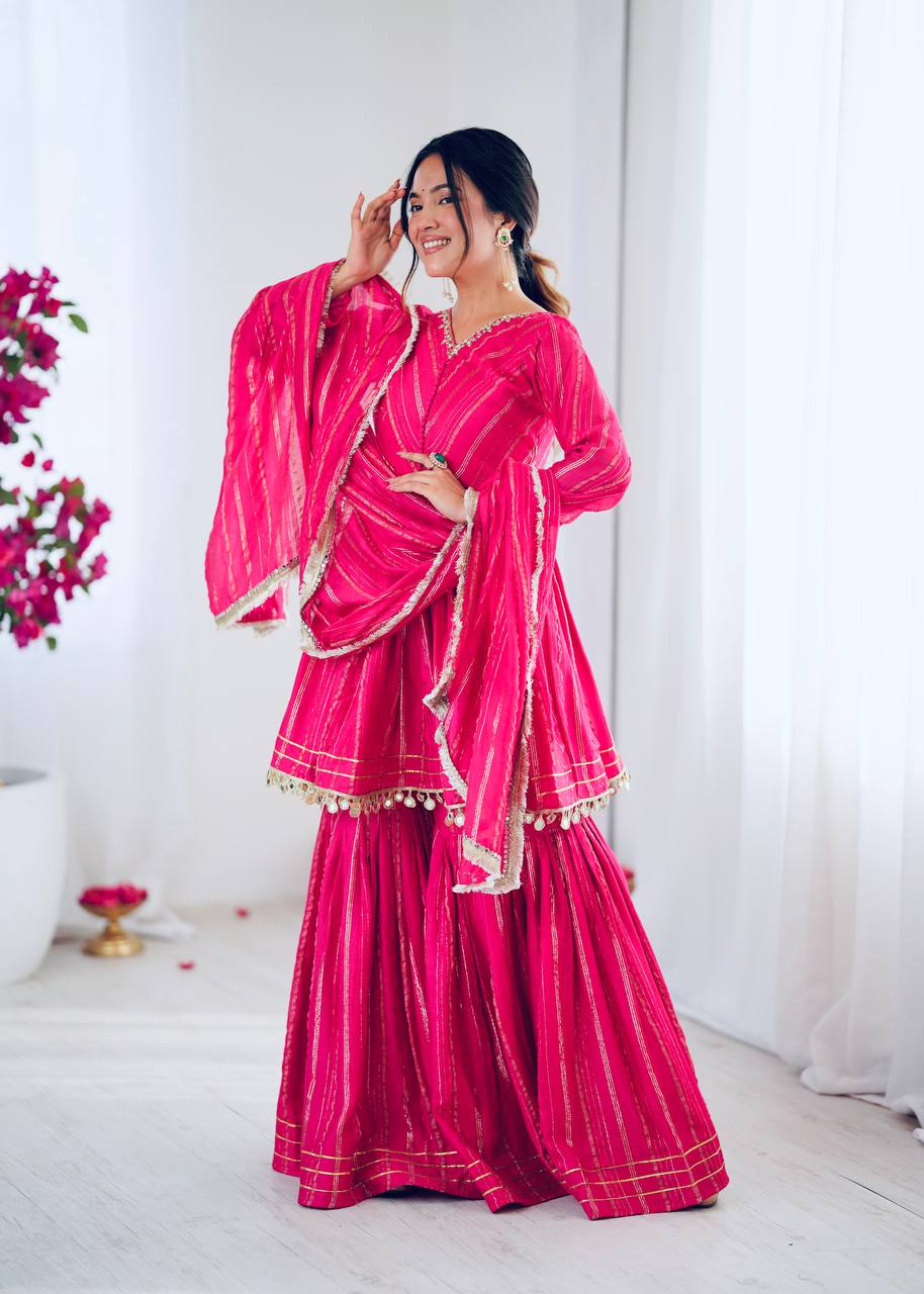 Alisha Real Mirror Handwork Sharara