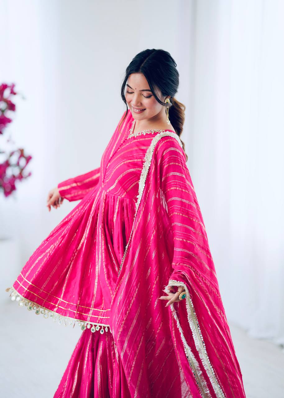 Alisha Real Mirror Handwork Sharara