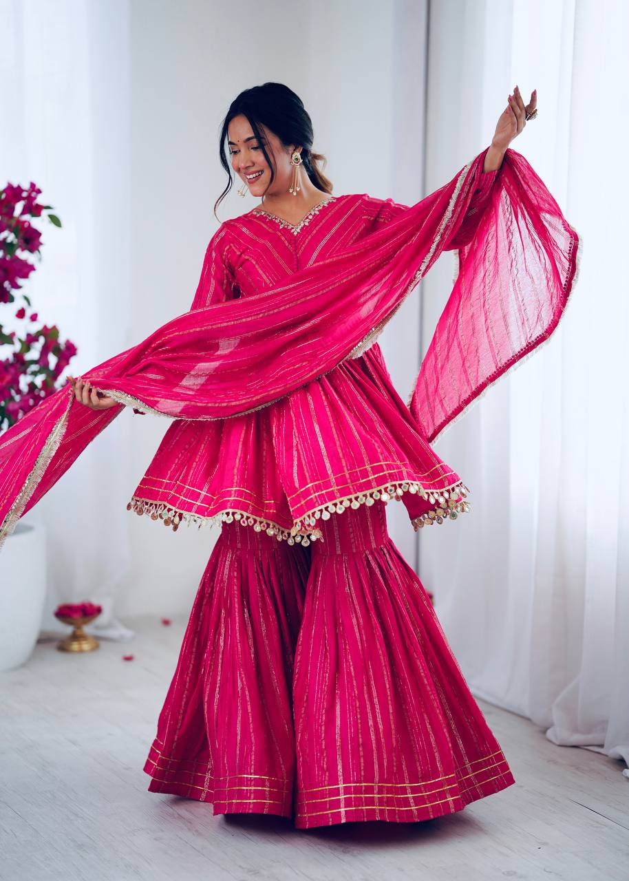 Alisha Real Mirror Handwork Sharara