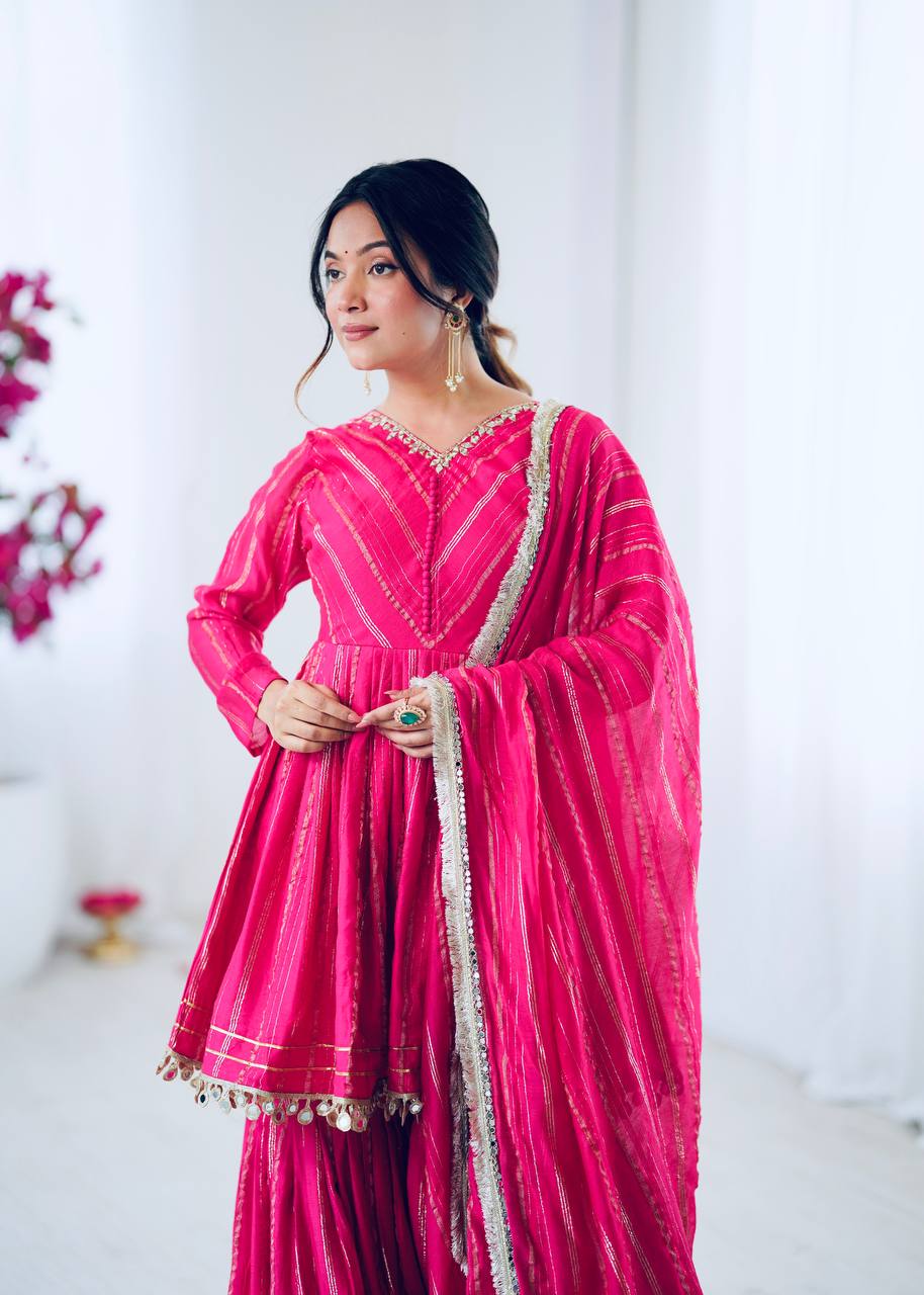 Alisha Real Mirror Handwork Sharara