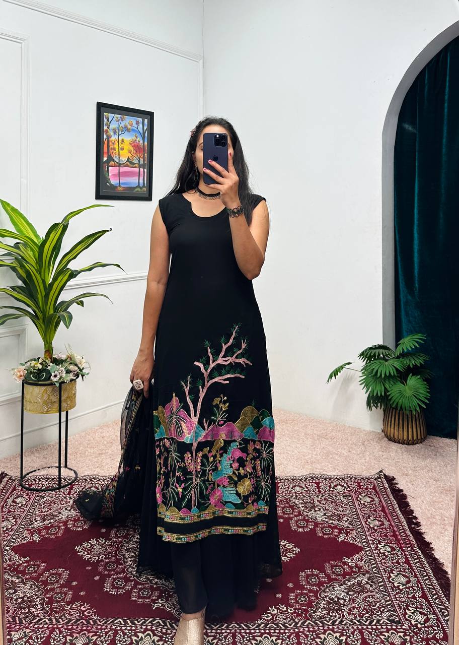 Desert Rose Anarkali: Earthy Elegance with a Royal Touch