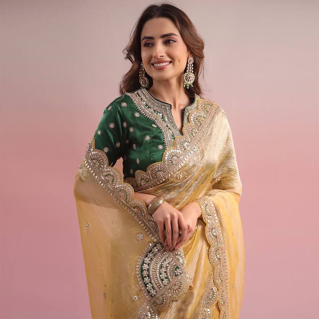 Golden Grace Traditional Elegance Redefined Saree