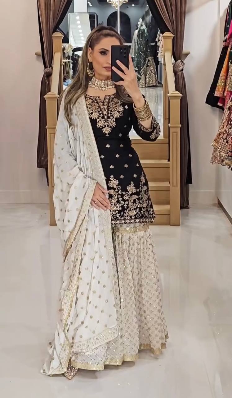 Nazakat Sharara Delicate and graceful designs.