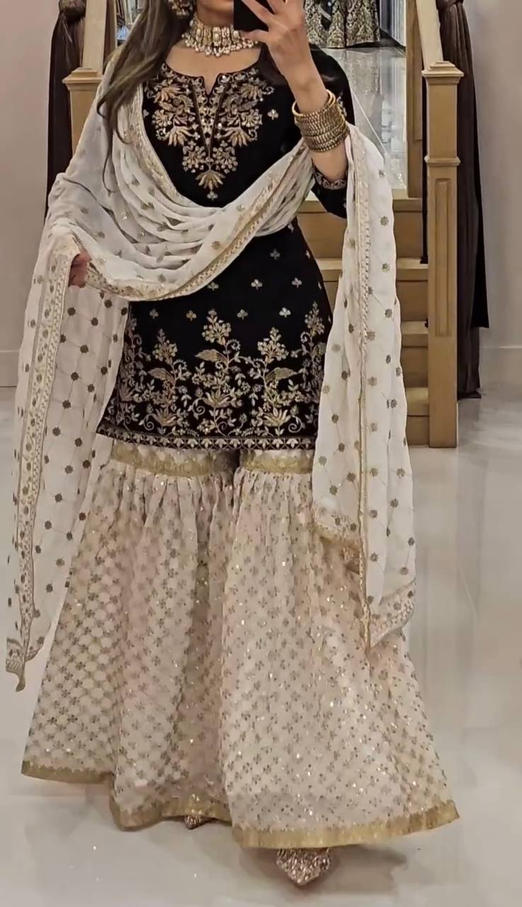 Nazakat Sharara Delicate and graceful designs.