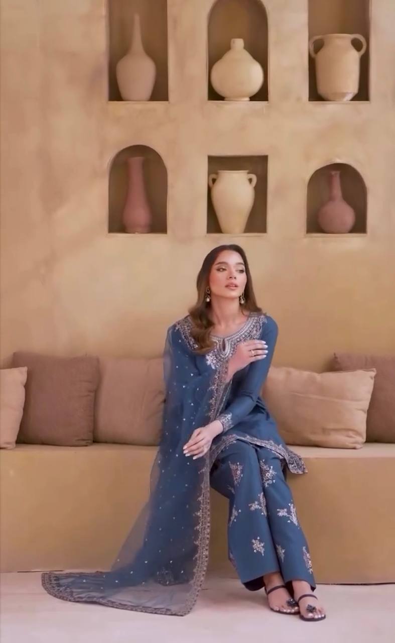 Vritika Natural Crepe Party Wear Farshi Salwar