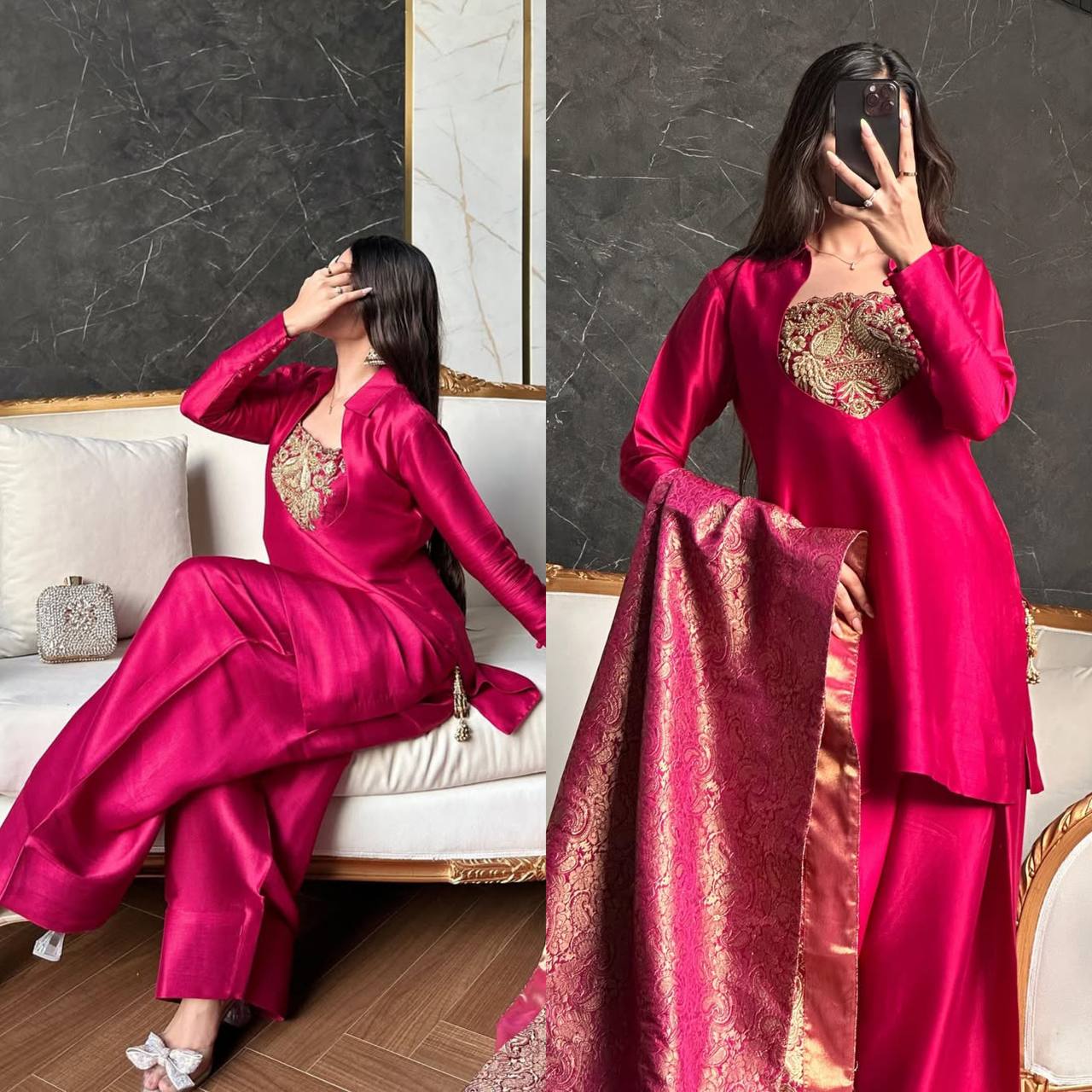 Heer Designer Party Wear Look Top With Farshi Salwar