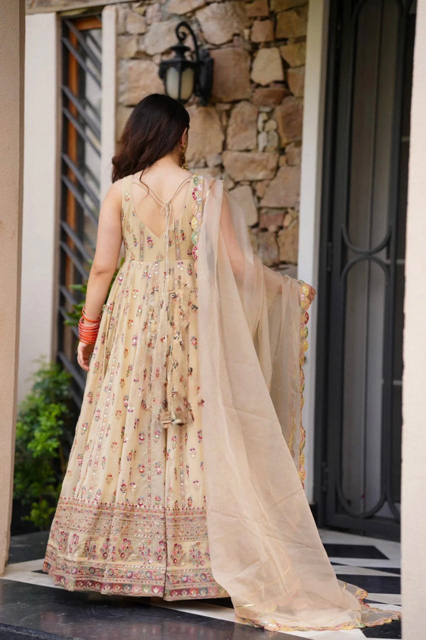 Kriva Premium Foux Gorgette crafted Gown