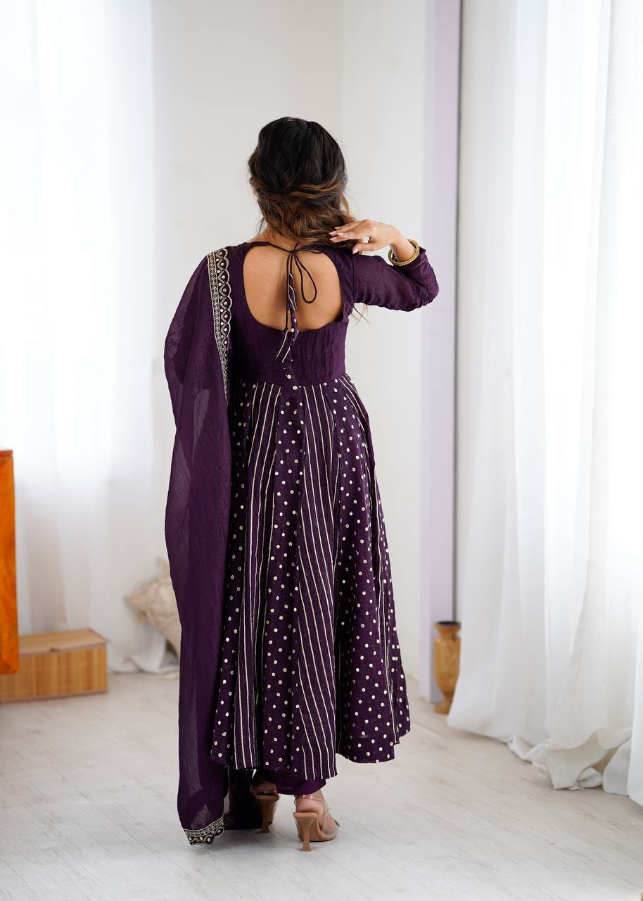 Tanvi Eleganza Crunchy Silk Anarkali Gown