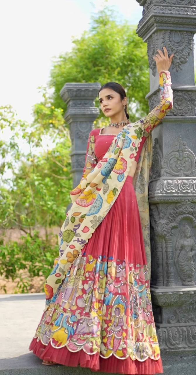 Sakshi Kalamkari Traditional Lehenga Elegance