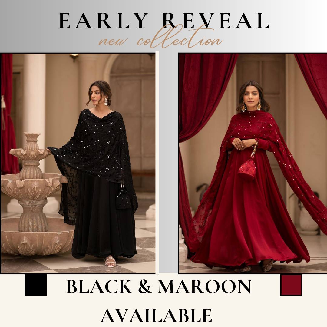 JIYA PREMIUM READYMADE BLACK & RED SUIT SET