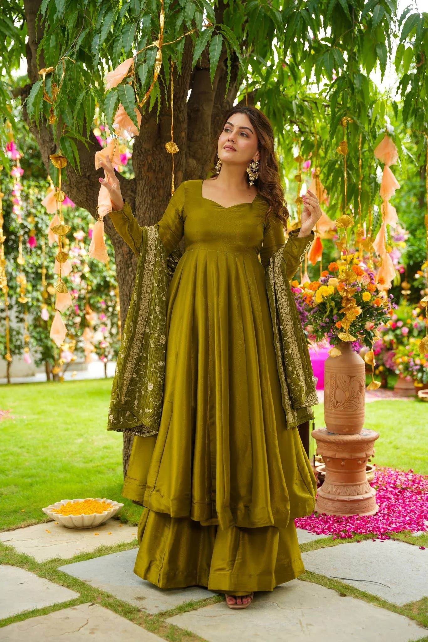 Green German Chiffon Suit Set