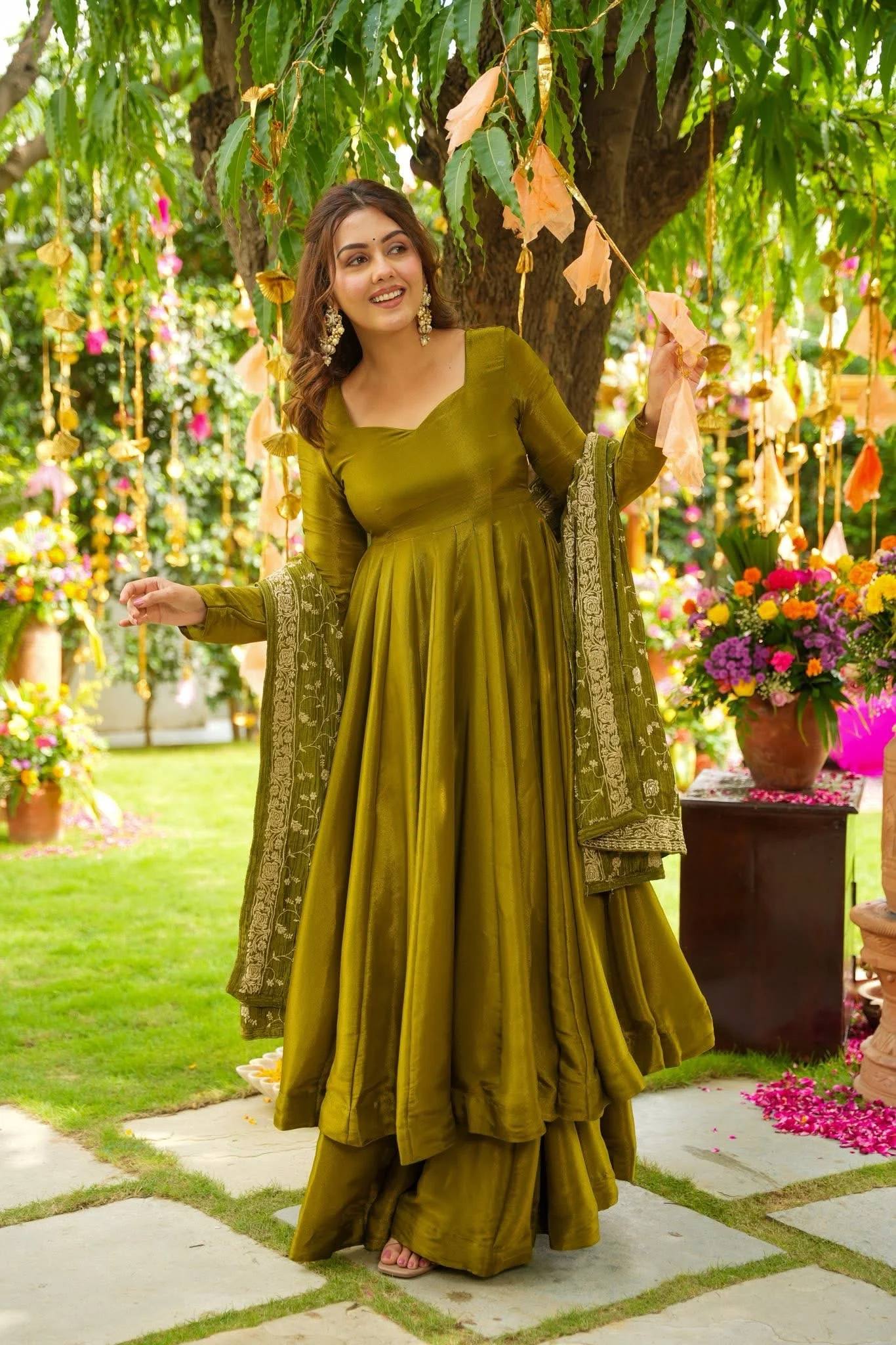 Green German Chiffon Suit Set
