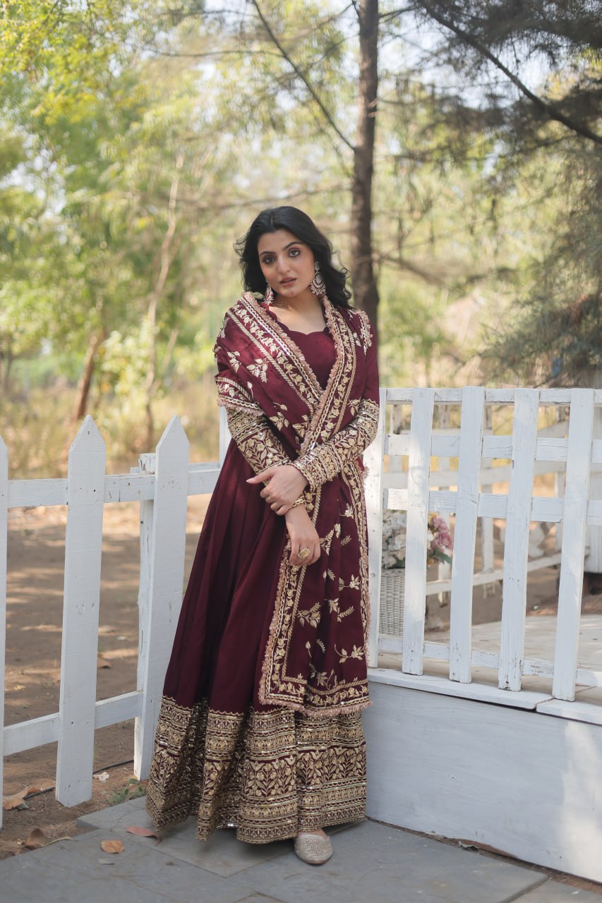 RADIANT DARK MAROON SUIT SET