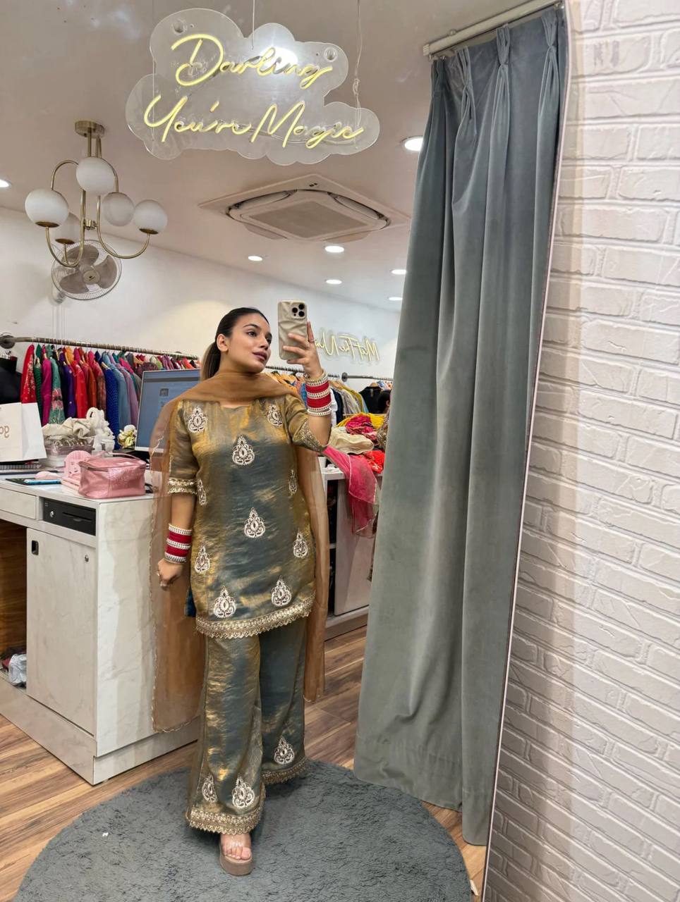Hiva Golden Touch Designer Partywear Suit Set