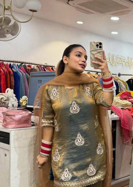 Hiva Golden Touch Designer Partywear Suit Set