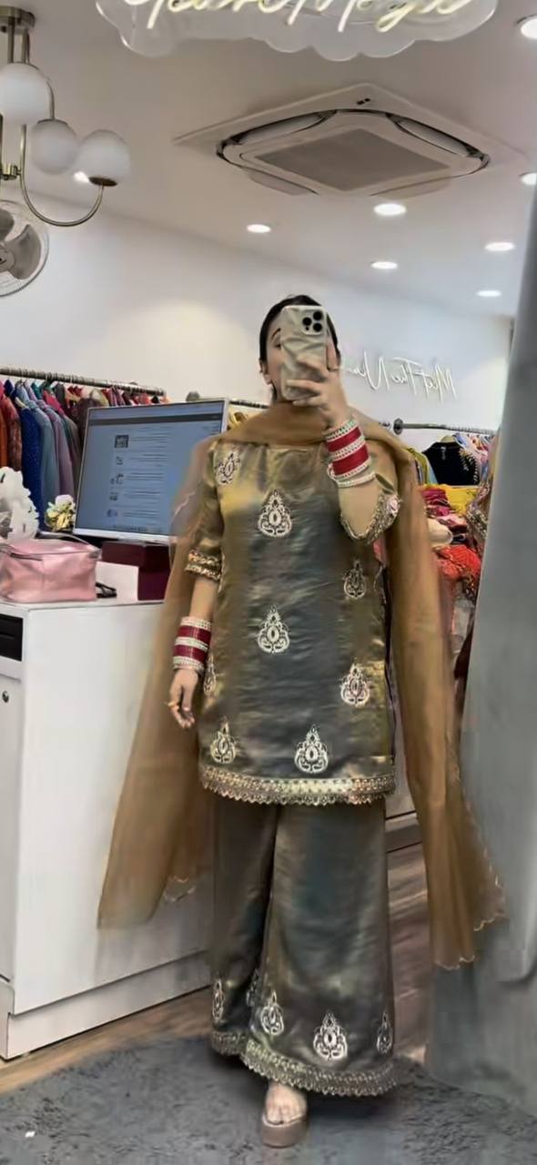 Hiva Golden Touch Designer Partywear Suit Set