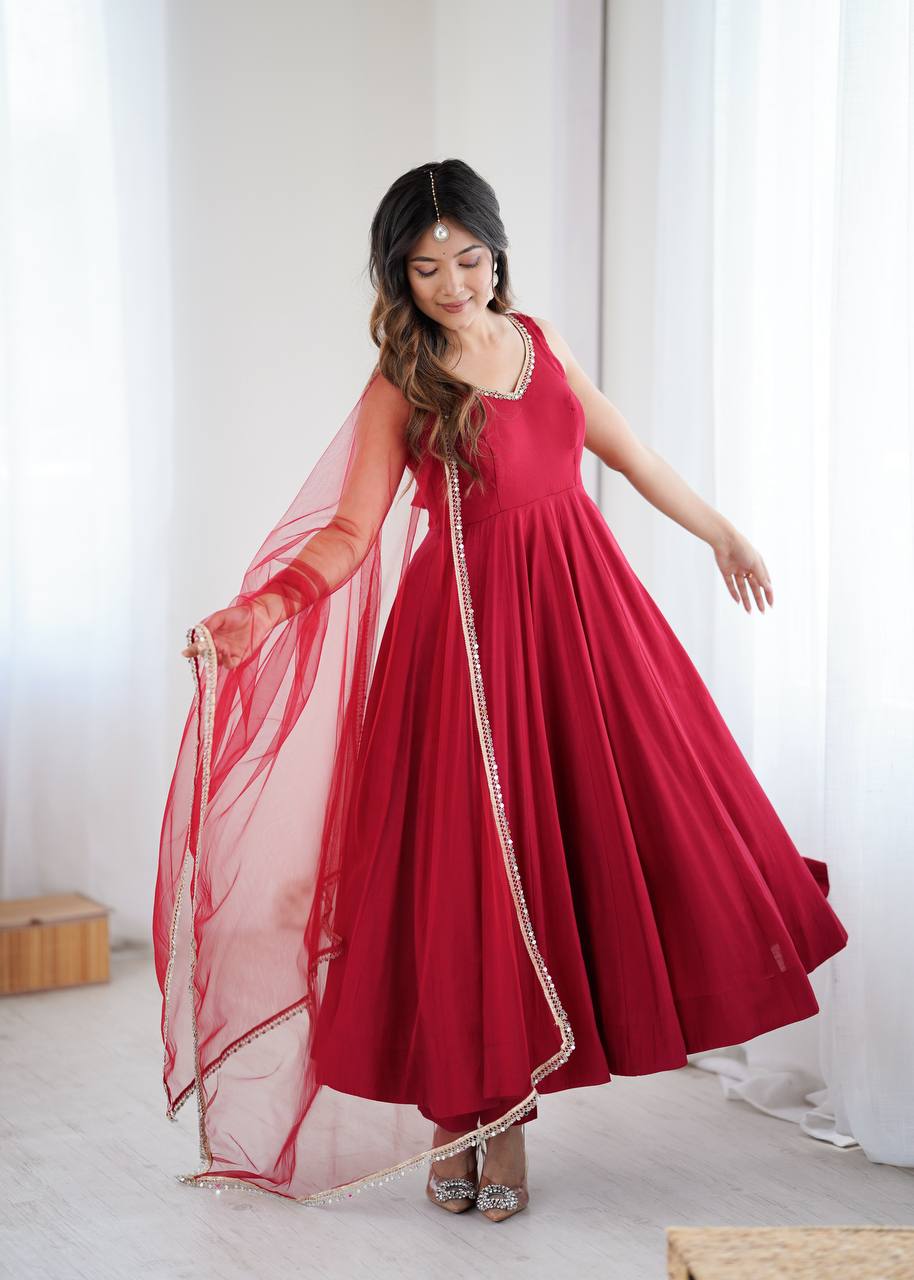 Ziyana Romansilk Chanderi Anarkali