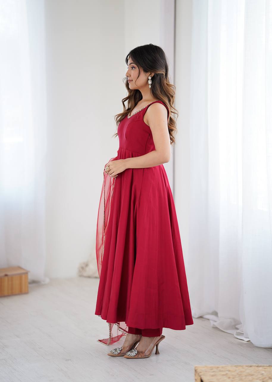 Ziyana Romansilk Chanderi Anarkali