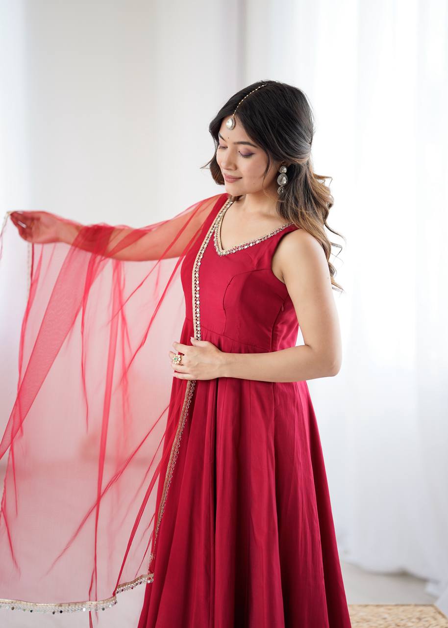 Ziyana Romansilk Chanderi Anarkali