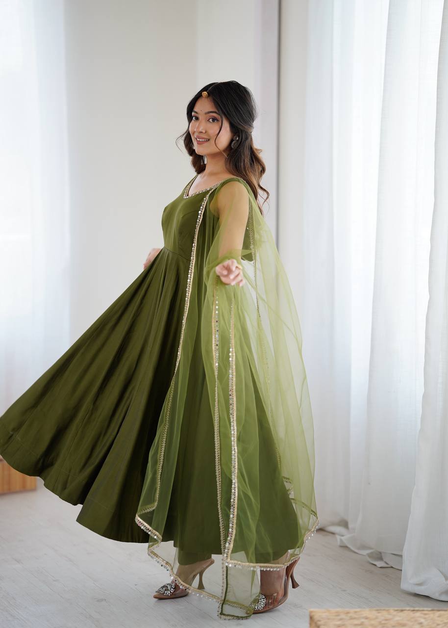 Ziyana Romansilk Chanderi Anarkali