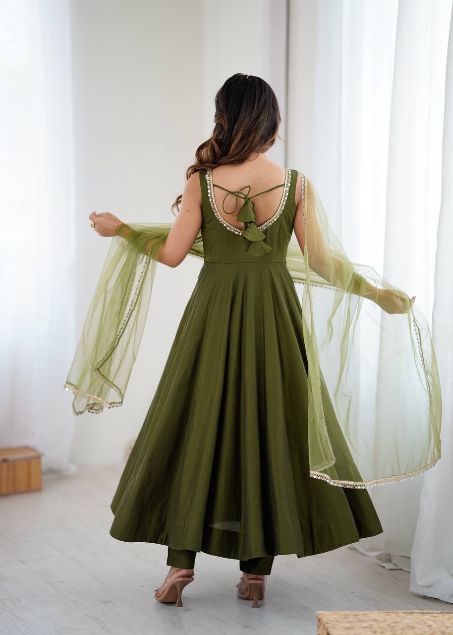 Ziyana Romansilk Chanderi Anarkali