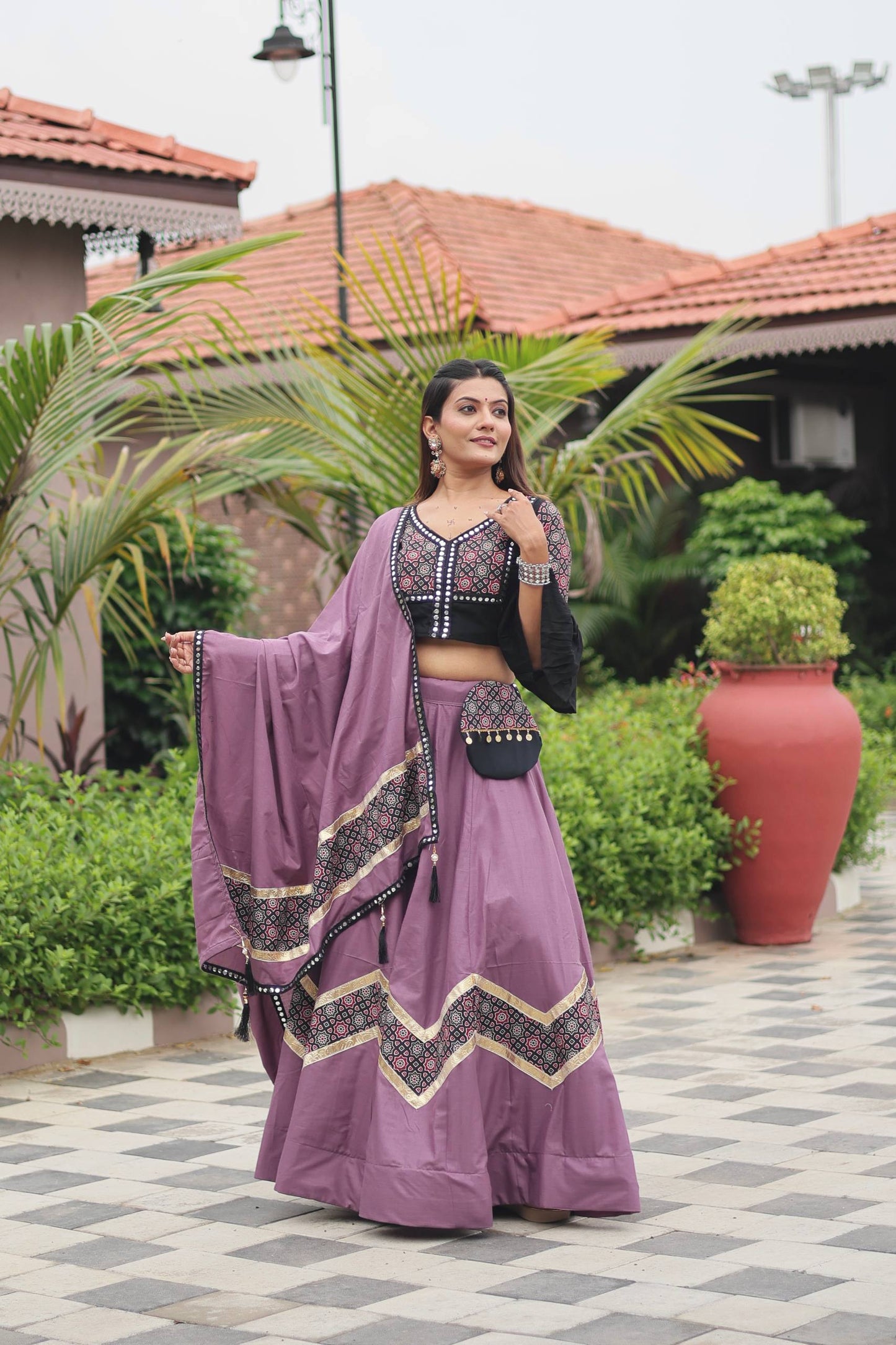 krisha Garba Queen Ajarakh Work Navratri Choli