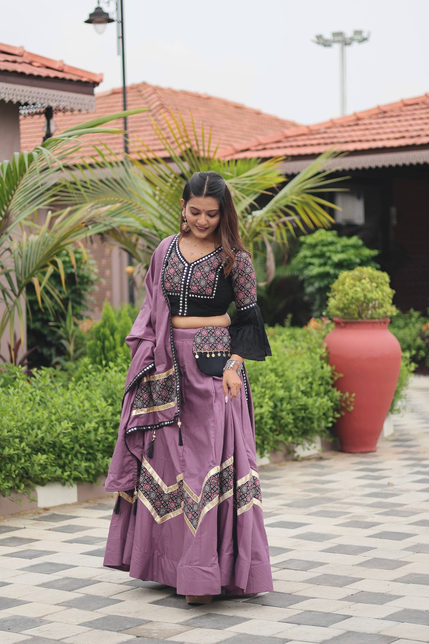 krisha Garba Queen Ajarakh Work Navratri Choli