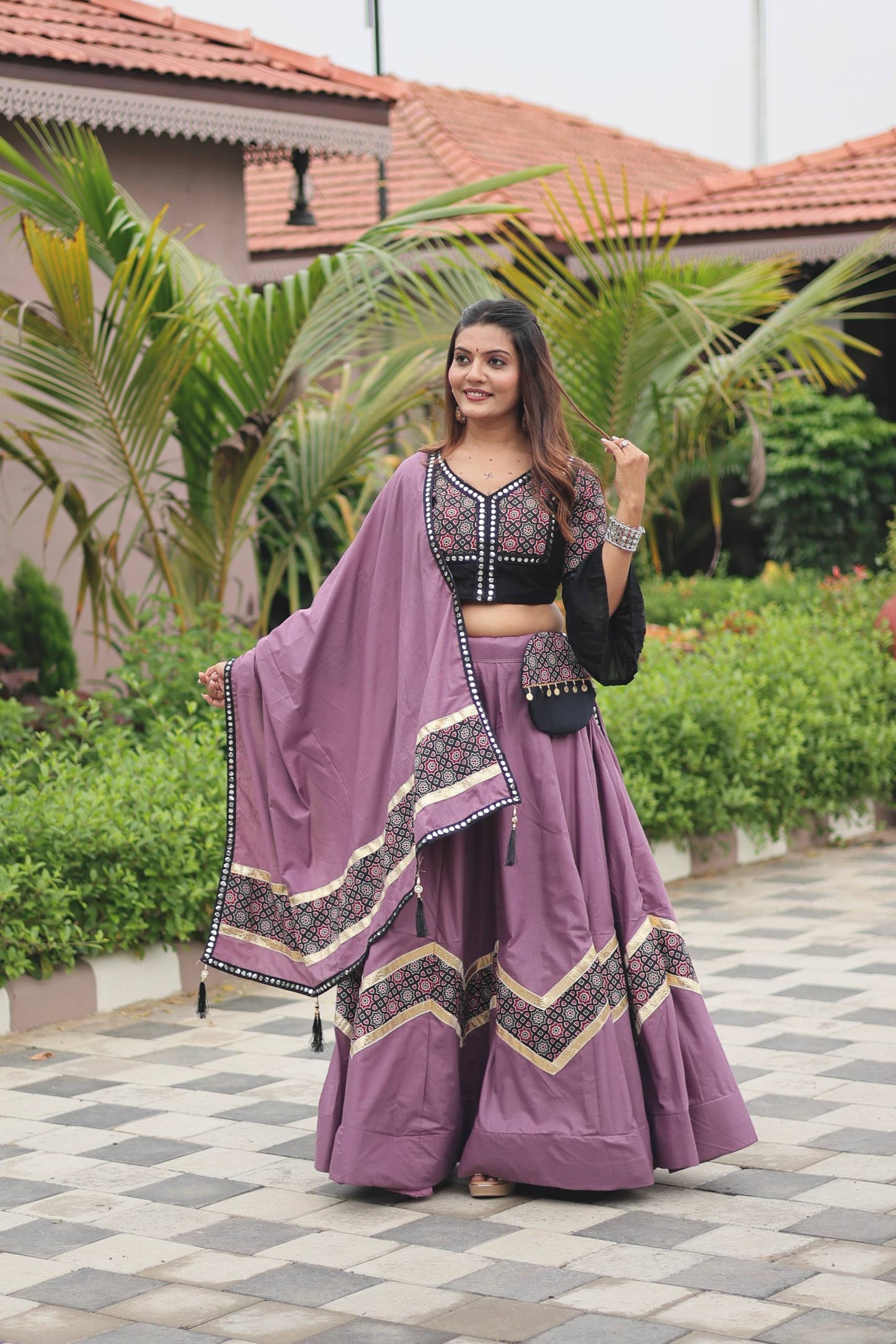 krisha Garba Queen Ajarakh Work Navratri Choli