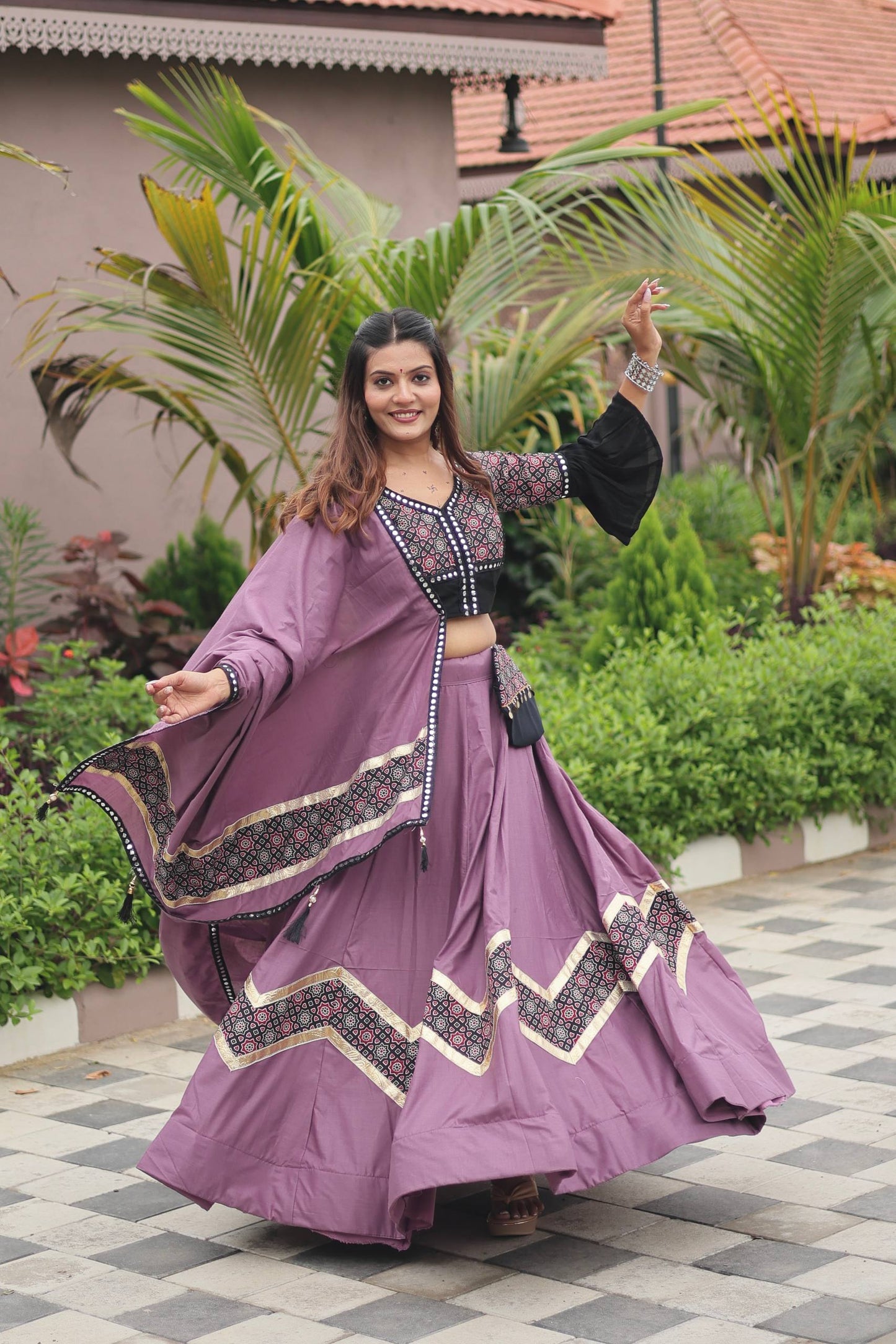 krisha Garba Queen Ajarakh Work Navratri Choli