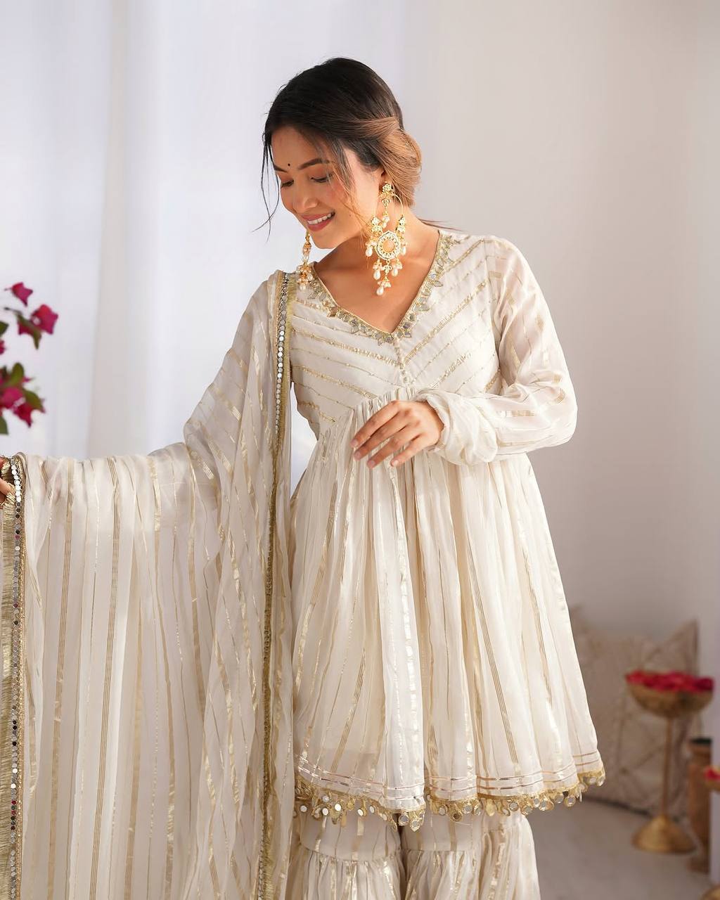 Alisha Real Mirror Handwork Sharara