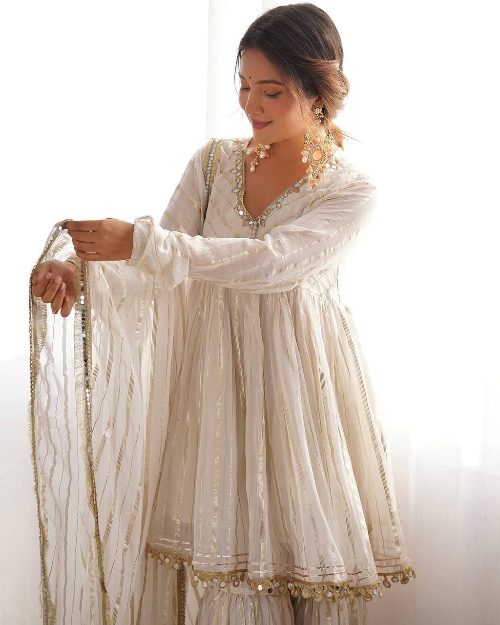 Alisha Real Mirror Handwork Sharara
