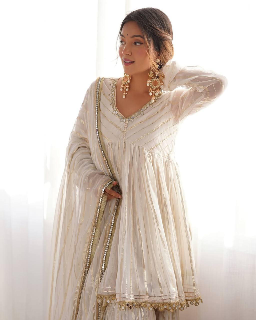 Alisha Real Mirror Handwork Sharara
