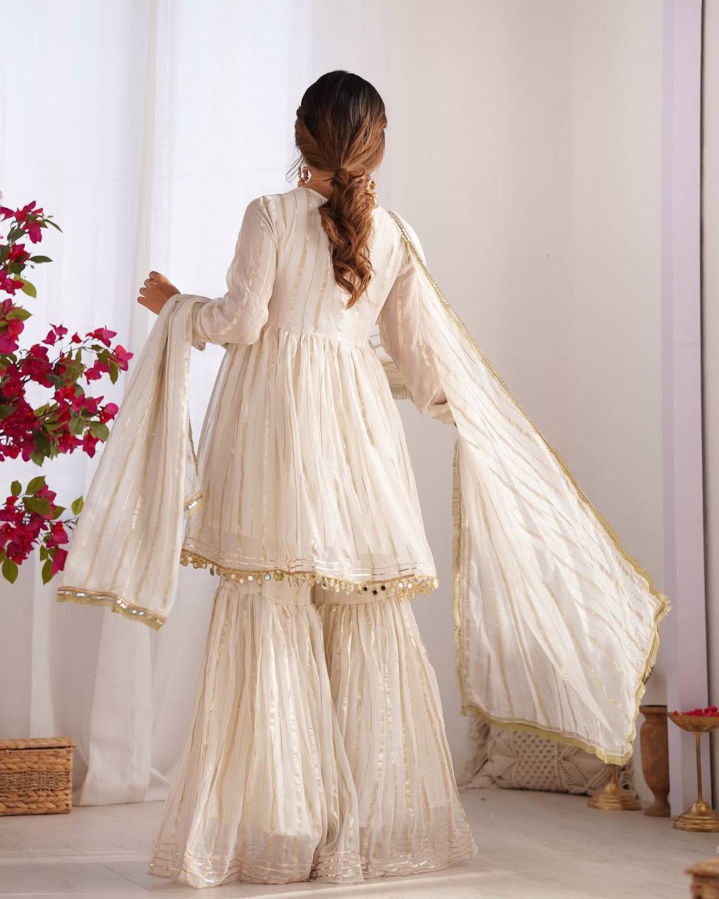 Alisha Real Mirror Handwork Sharara