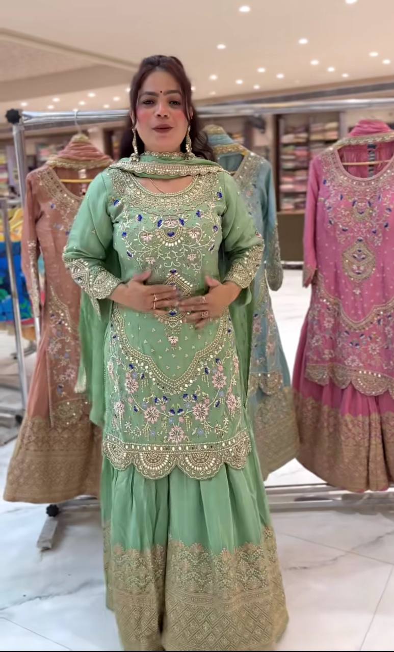 Gulnaar Luxe Heavy Embroidered Suit Set
