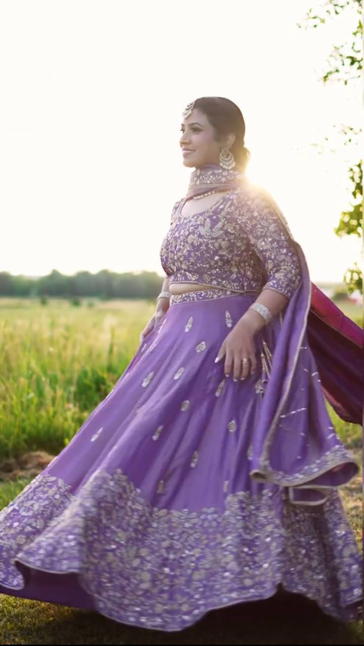 Regal Radiance Embroidery Thread & Sequence Work Chinon Lehenga Choli