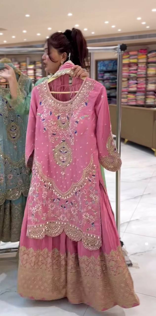 Gulnaar Luxe Heavy Embroidered Suit Set