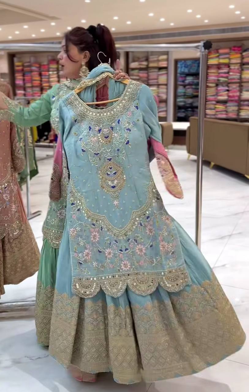 Gulnaar Luxe Heavy Embroidered Suit Set