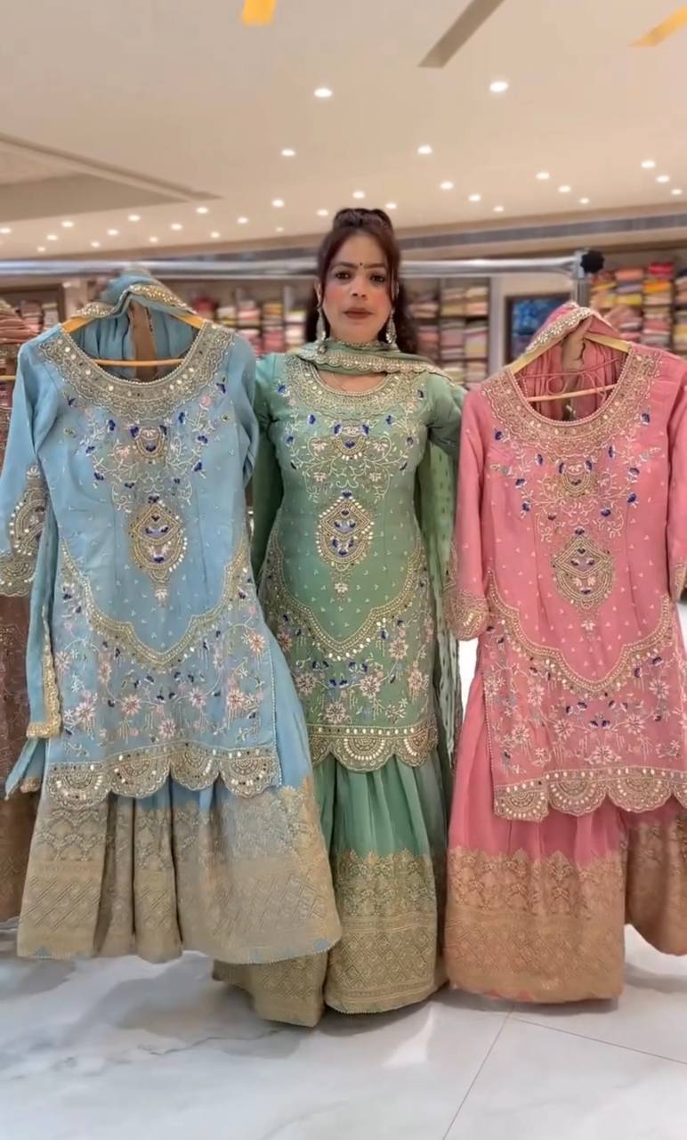 Gulnaar Luxe Heavy Embroidered Suit Set