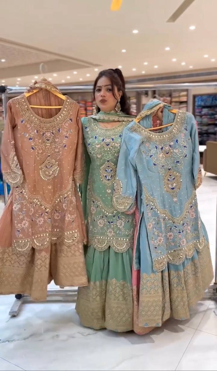 Gulnaar Luxe Heavy Embroidered Suit Set