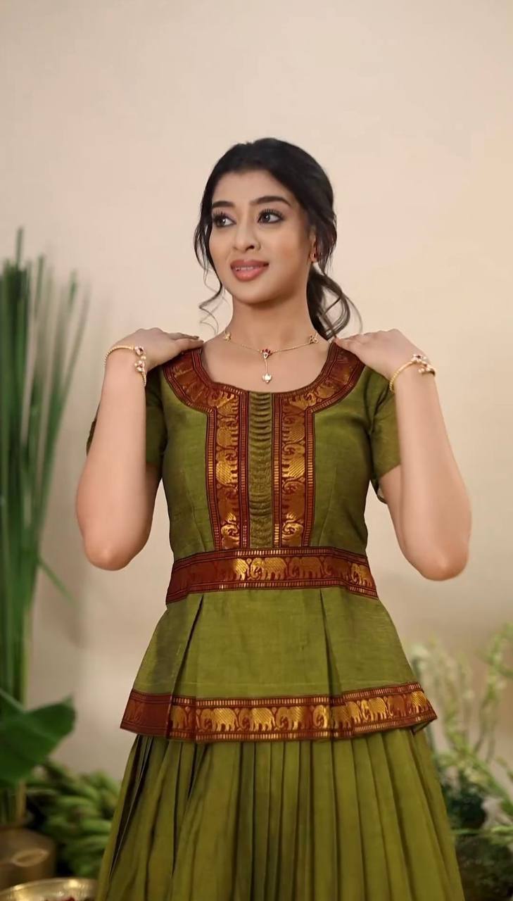 Alya Mahendi Designer Jequrd Silk Lehngha Top
