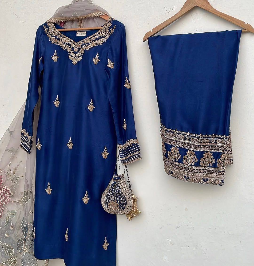 Pearl Blue Trendy Season New Designer Style Suit Set