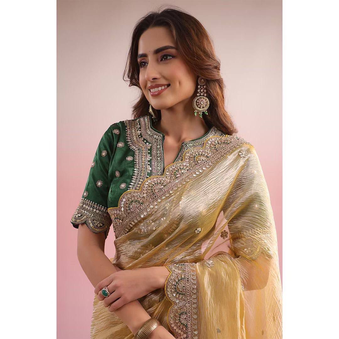 Golden Grace Traditional Elegance Redefined Saree