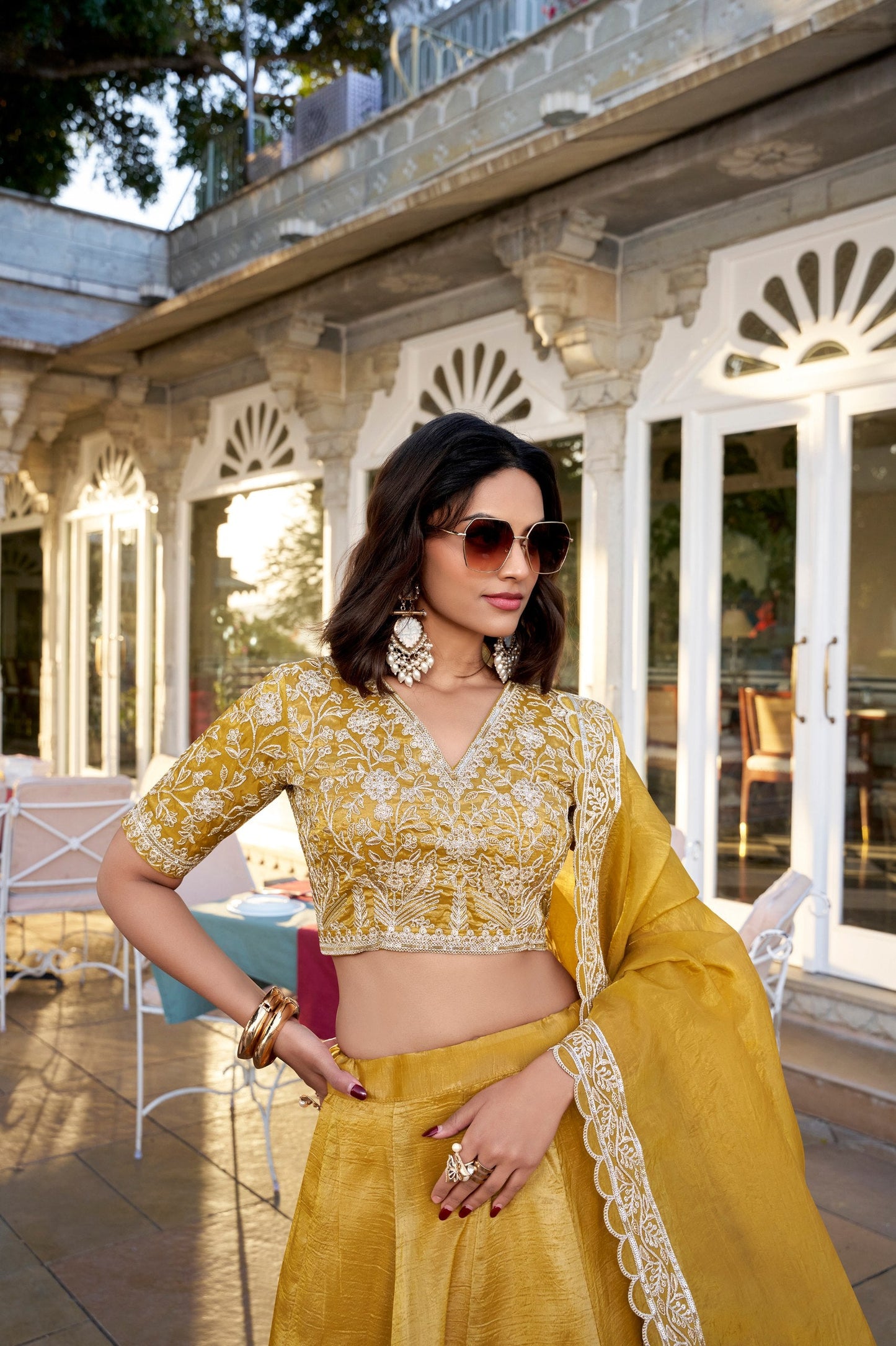 Twinkling Elegance Zari and Embroidery Lehenga for Special Occasions