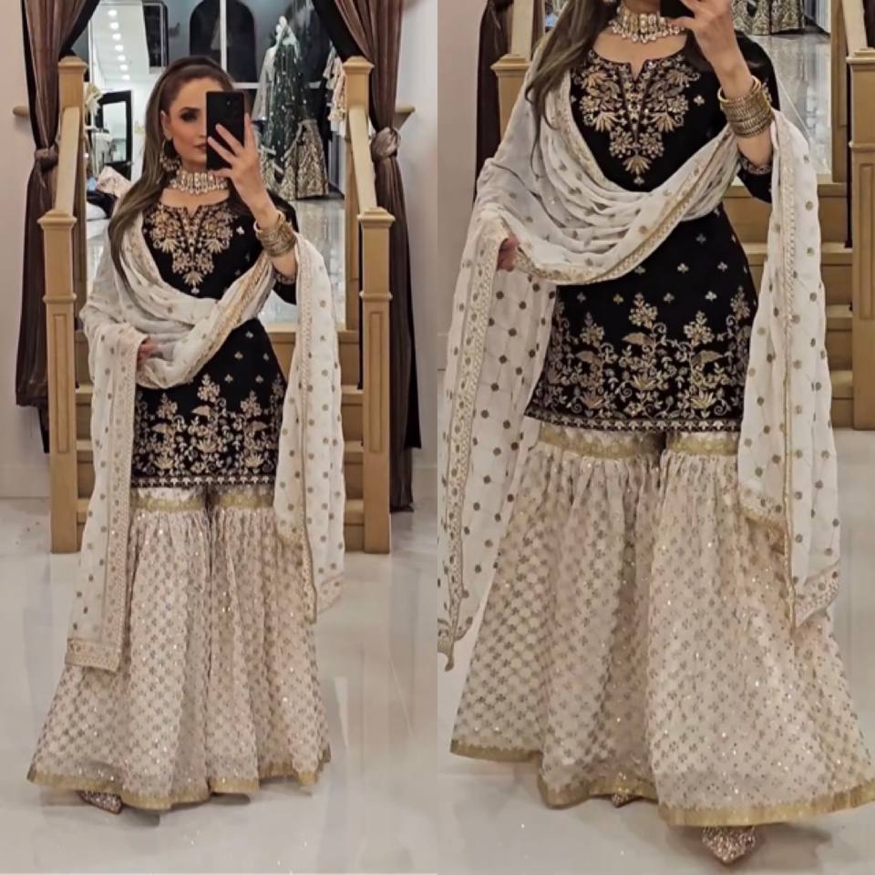 Nazakat Sharara Delicate and graceful designs.