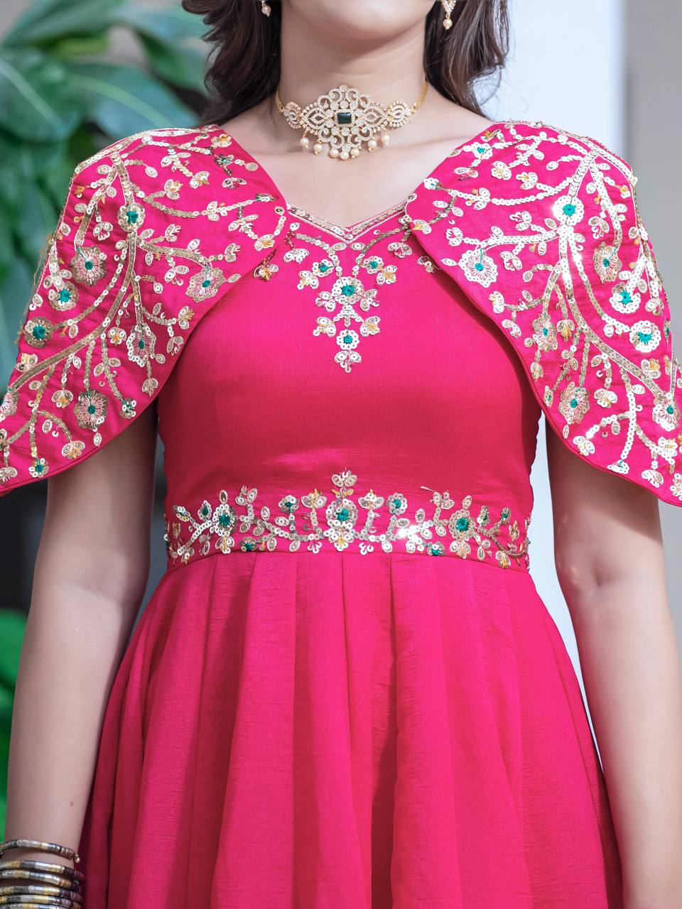 Tradition Meets Trend: Modern Gown With Work Dupatta