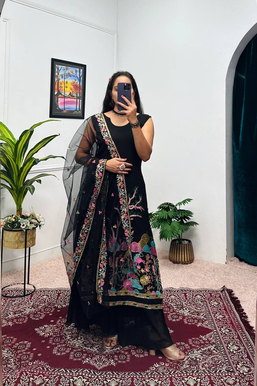 Desert Rose Anarkali: Earthy Elegance with a Royal Touch